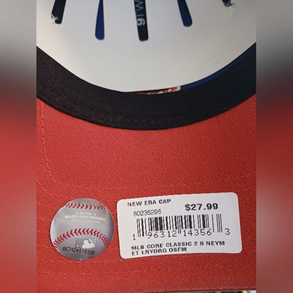 New York Mets , New Era Two-Tone 9TWENTY Hat - Royal/Orange, NEW - Picture 10 of 12
